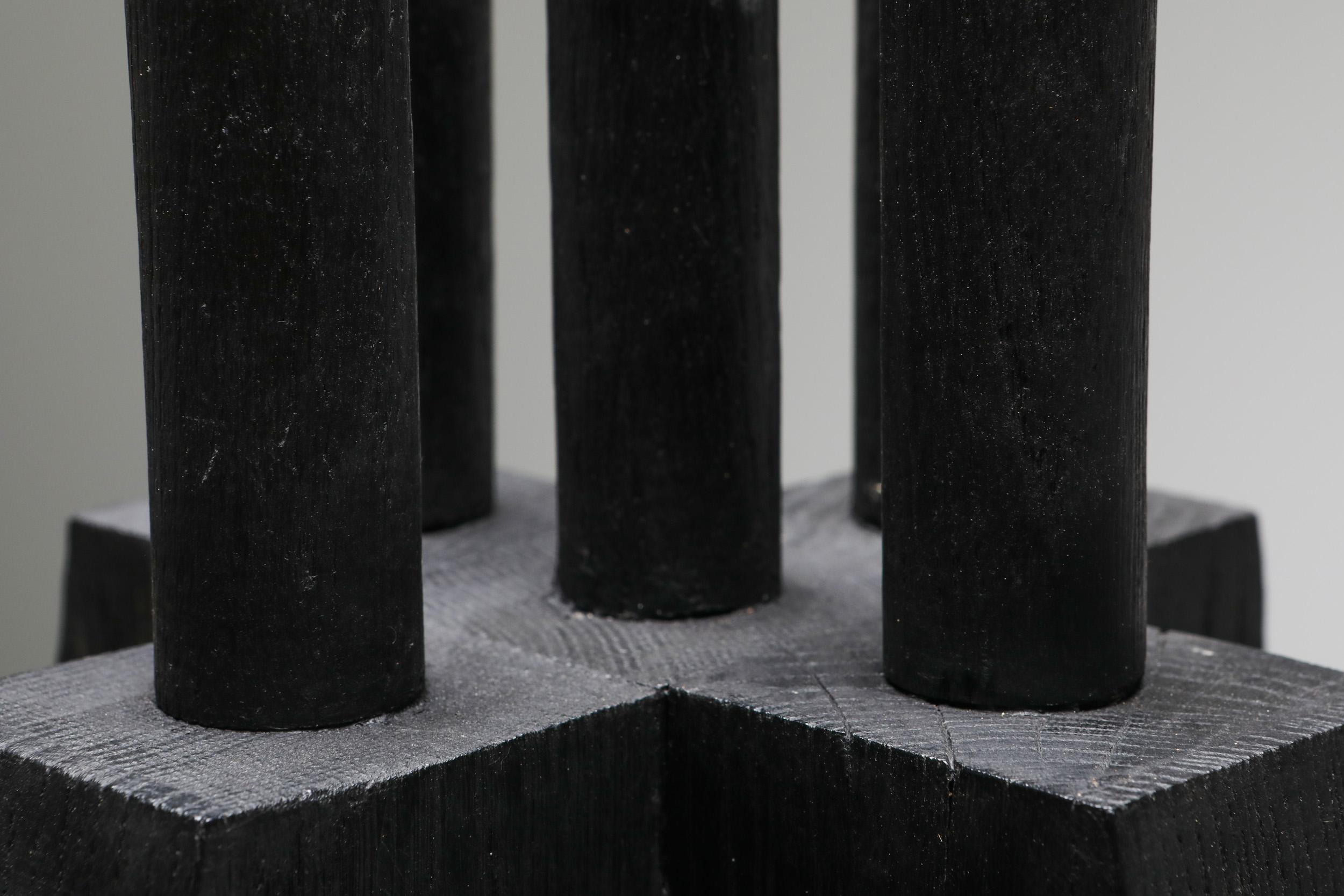 Black brutalist  Candleholder by Arno De Clercq In New Condition In Antwerp, BE