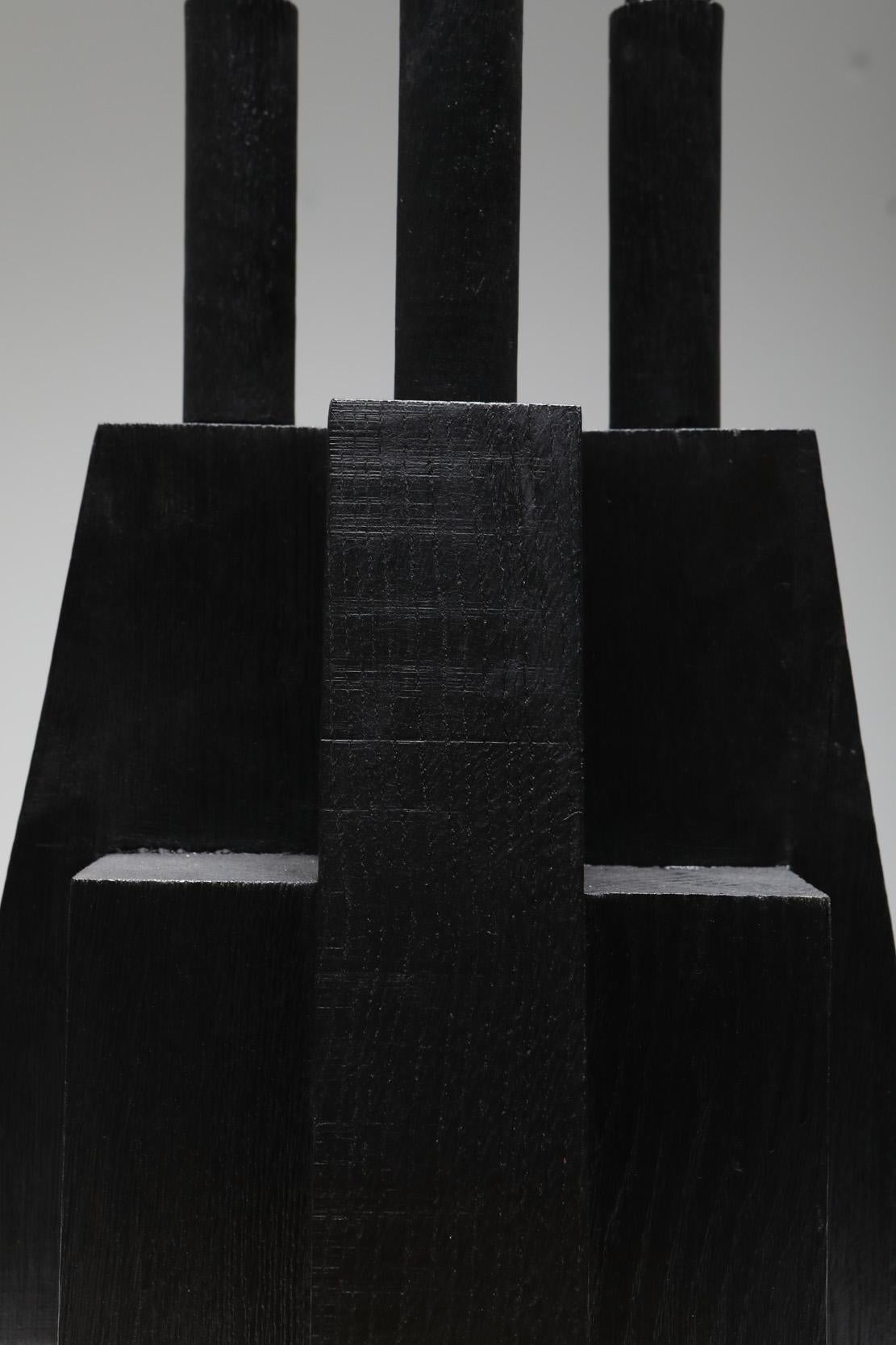 Contemporary Black brutalist  Candleholder by Arno De Clercq