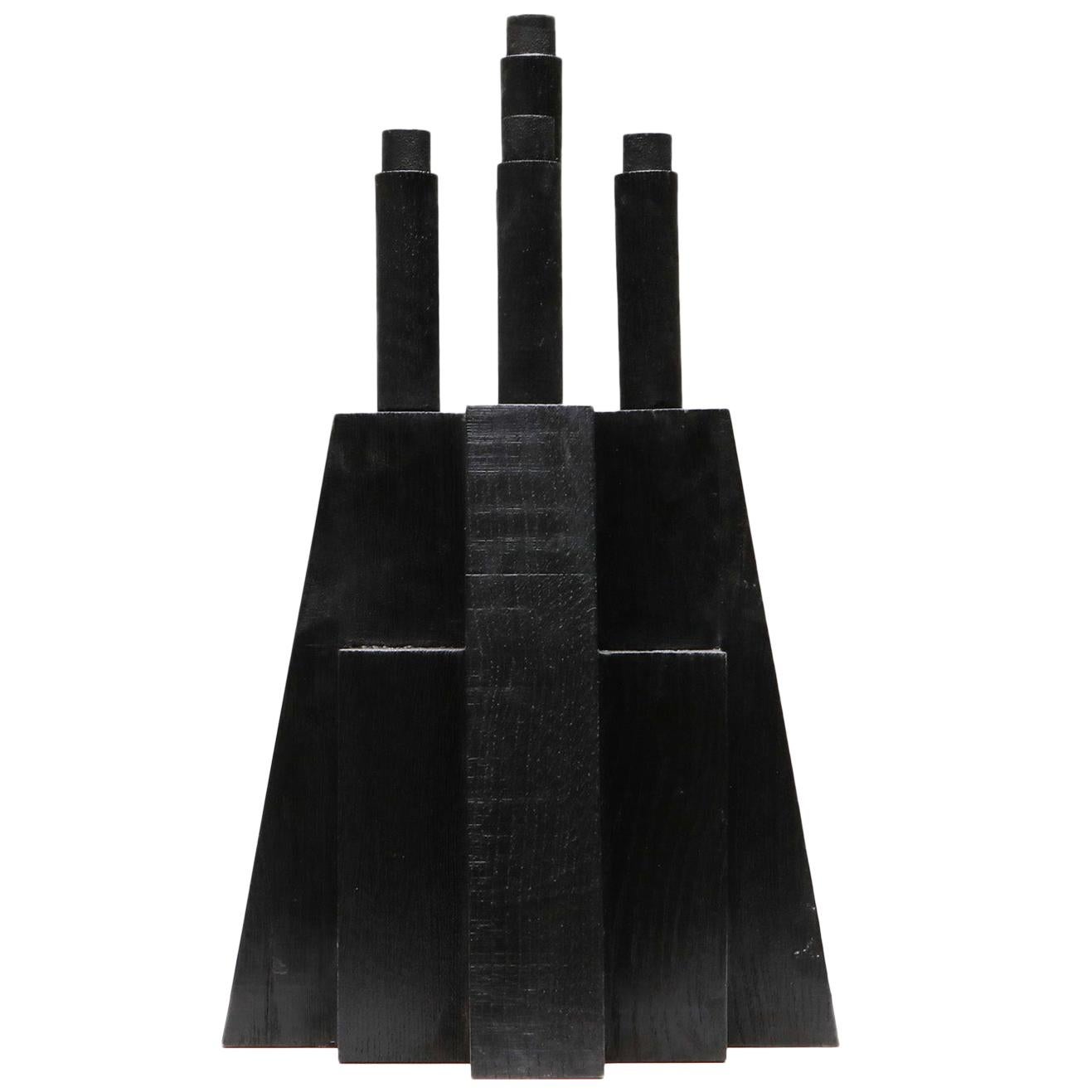 Black brutalist  Candleholder by Arno De Clercq