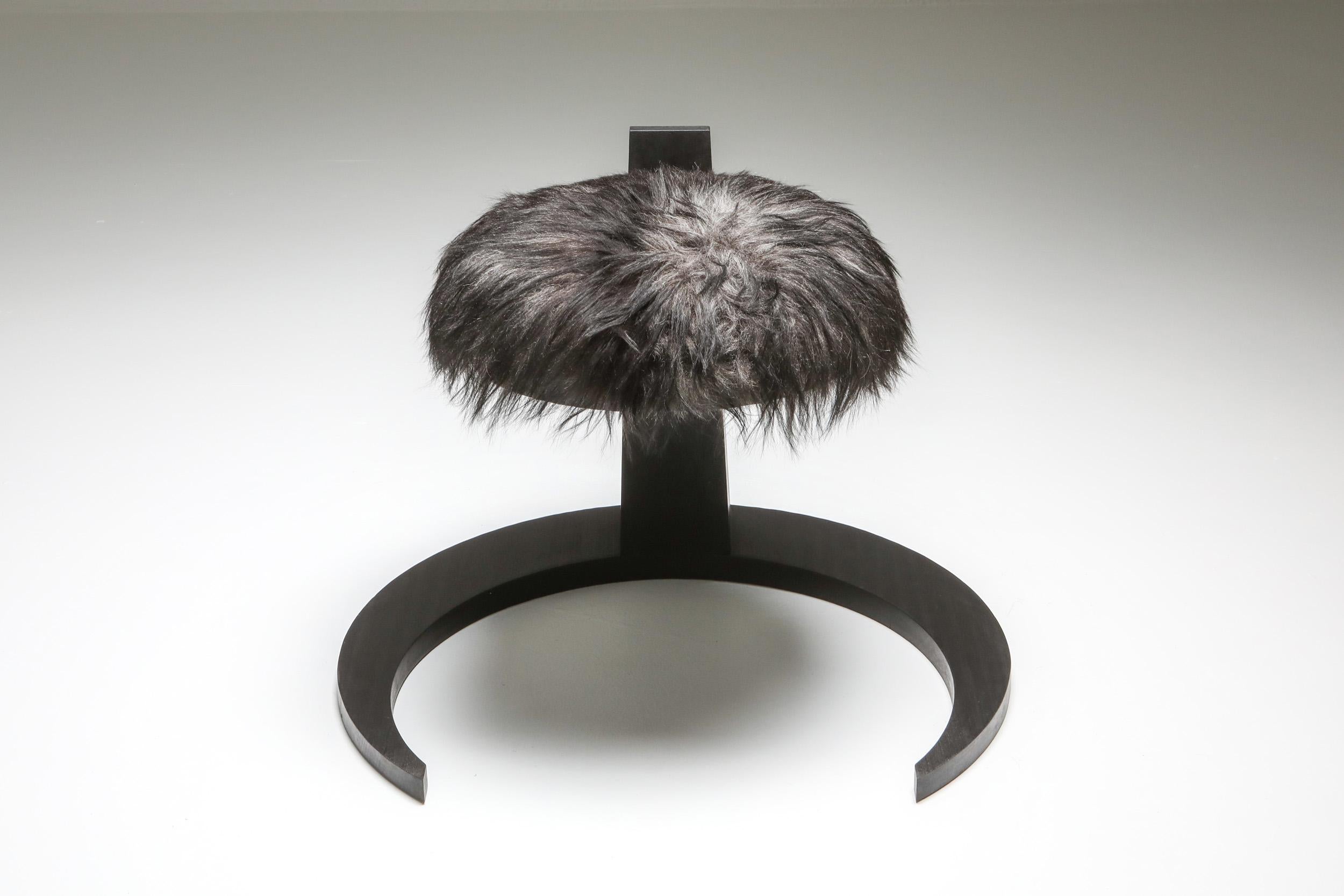 Brutalist Black Collectible design Arno Declercq Hevioso Stool