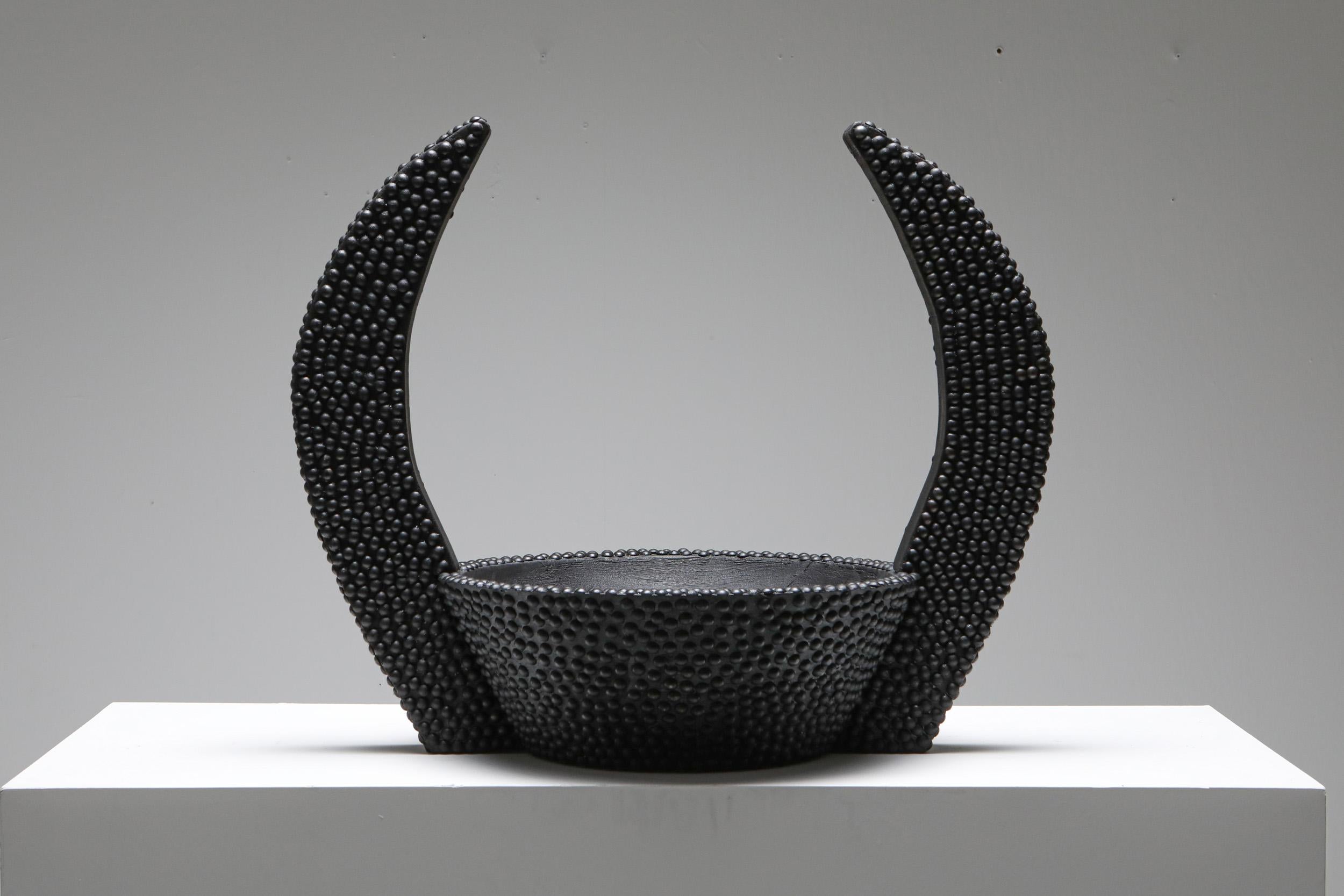 Contemporary Brutalist black Arno Declercq 'Senufo' bowl