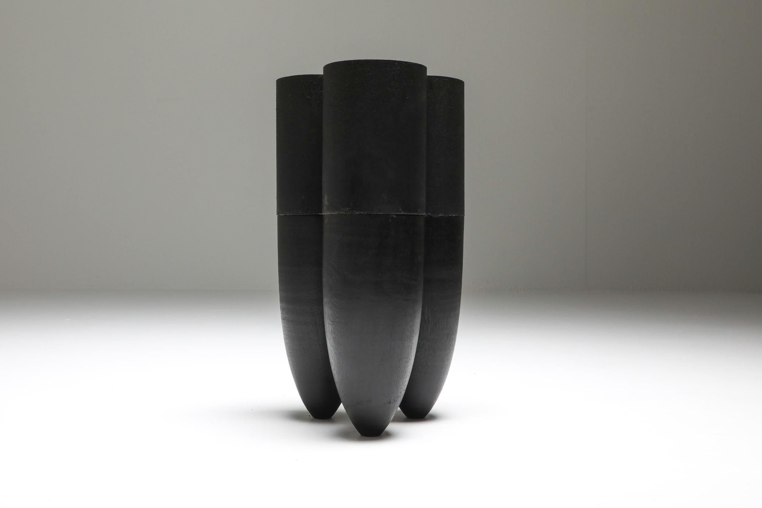 Belgian Black Arno Declercq Senufo Vase
