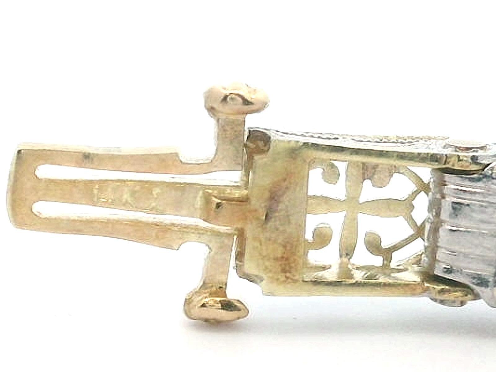Handcraft - Bracelet Art déco en platine et or filigrané en vente 5