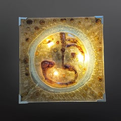 Handcrafted art glass wall lamp attributed to Angelo Brotto, Italy 1960s