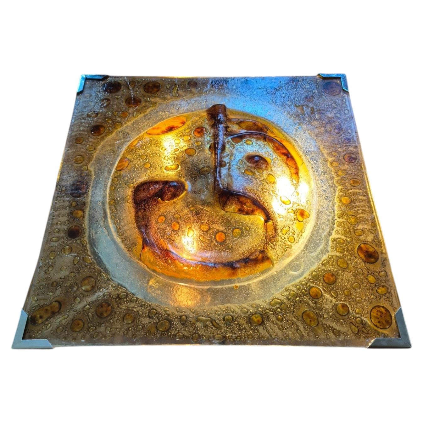 Handcrafted art glass wall lamp attributed to Angelo Brotto, Italy 1960s For Sale