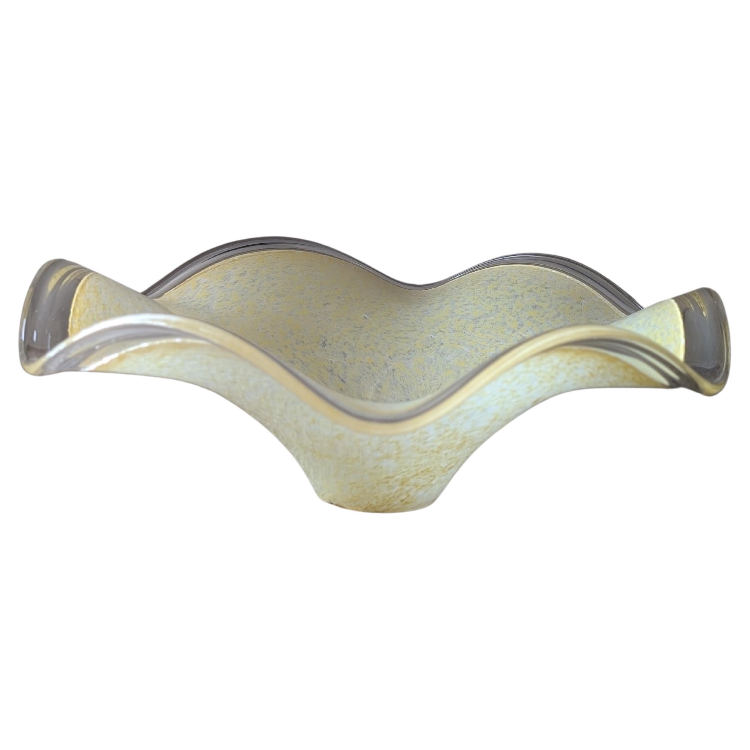 Handcrafted Art Glass Yellow Centerpiece