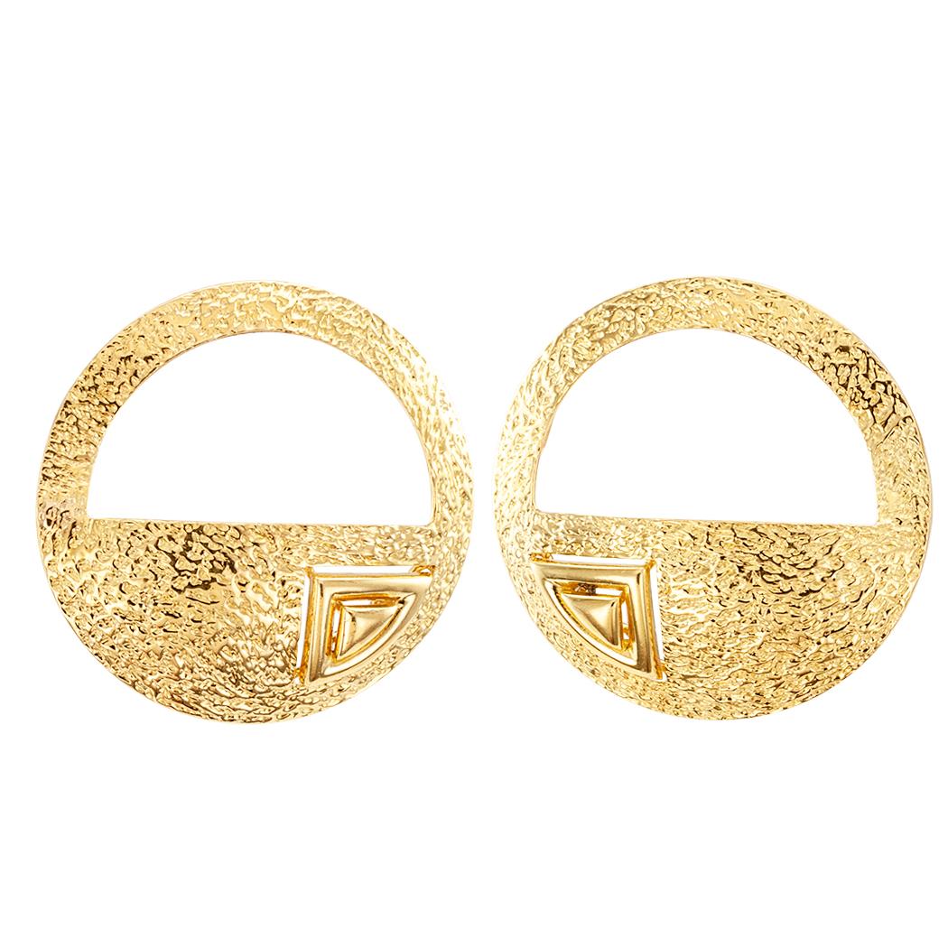 Artisan Handcrafted Art Studio Gold Earrings