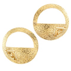 Vintage Handcrafted Art Studio Gold Earrings