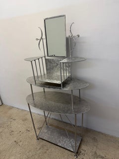 Table d'entrée / foyer ou meuble-lavabo avec miroir, fabriqué à la main, années 1990