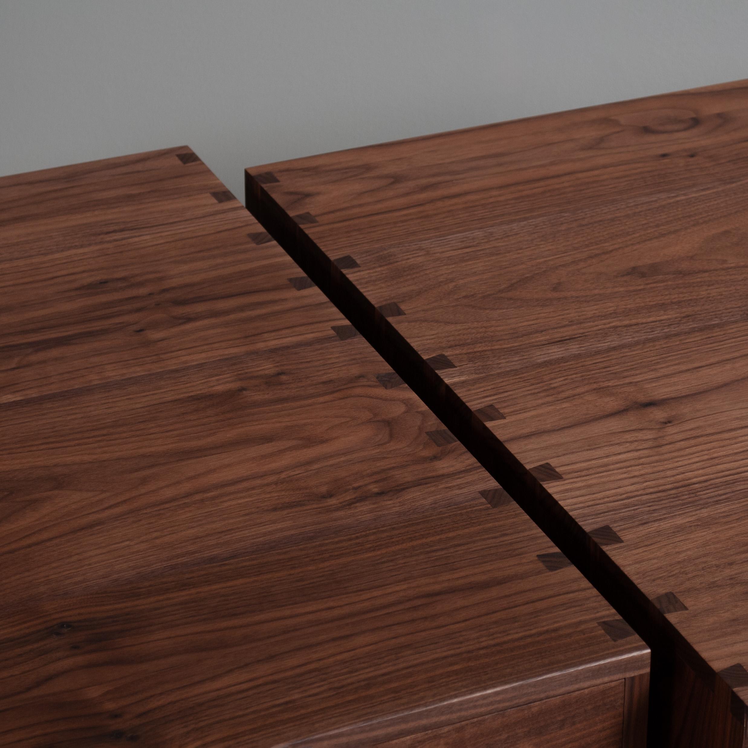 Handcrafted Artisan Nightstand, Walnut & Oak For Sale 5