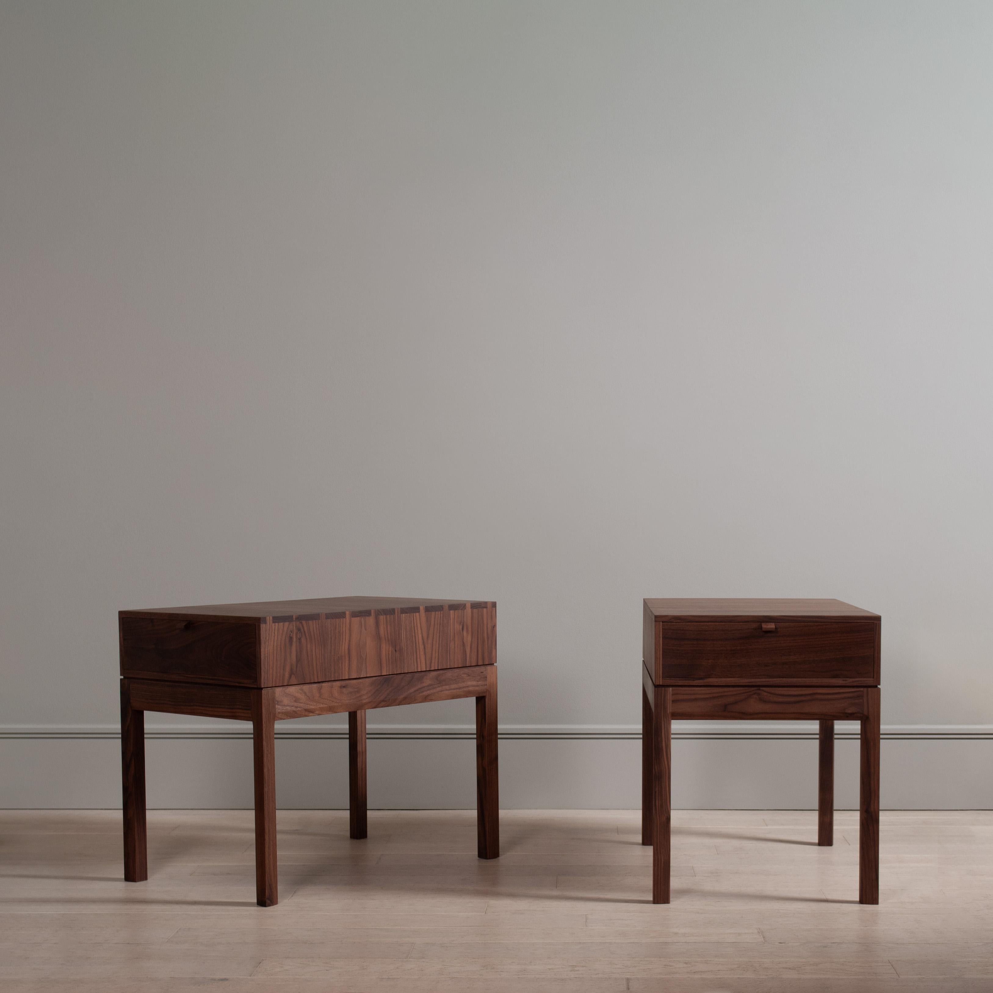 Handcrafted Artisan Nightstand, Walnut & Oak For Sale 7
