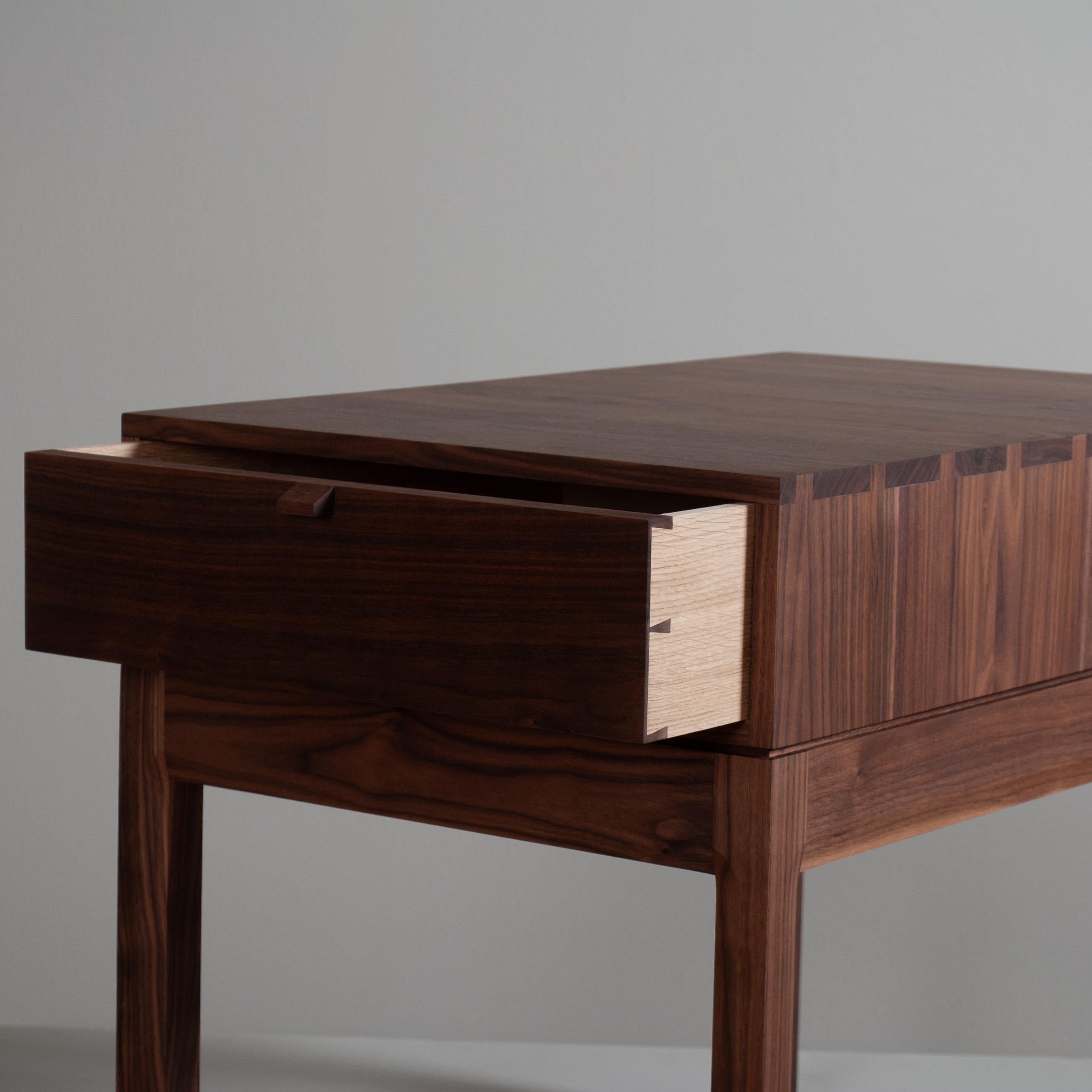Modern Handcrafted Artisan Nightstand, Walnut & Oak For Sale