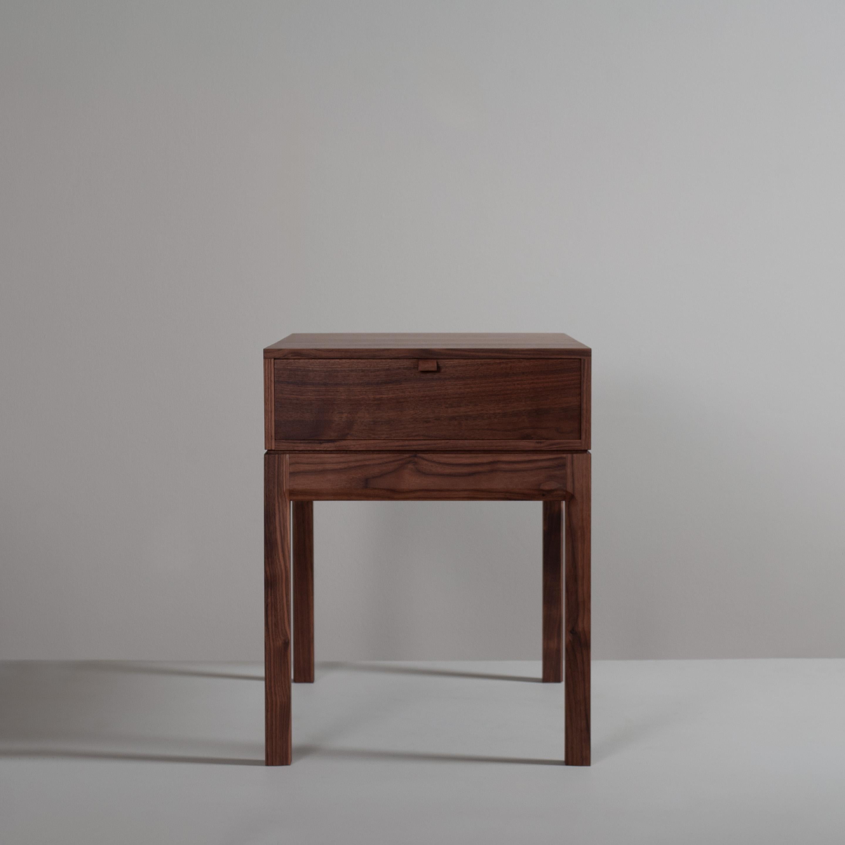 Hand-Crafted Handcrafted Artisan Nightstand, Walnut & Oak For Sale
