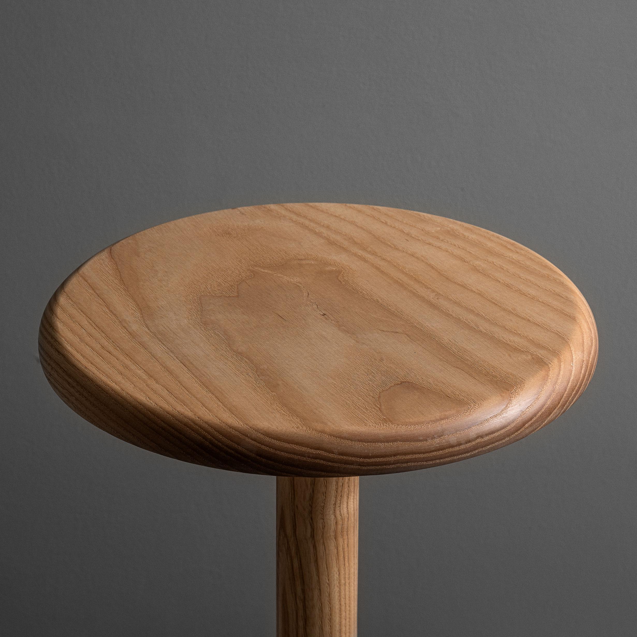 Hand-Crafted Handcrafted Ash Modernist Side Drink Table