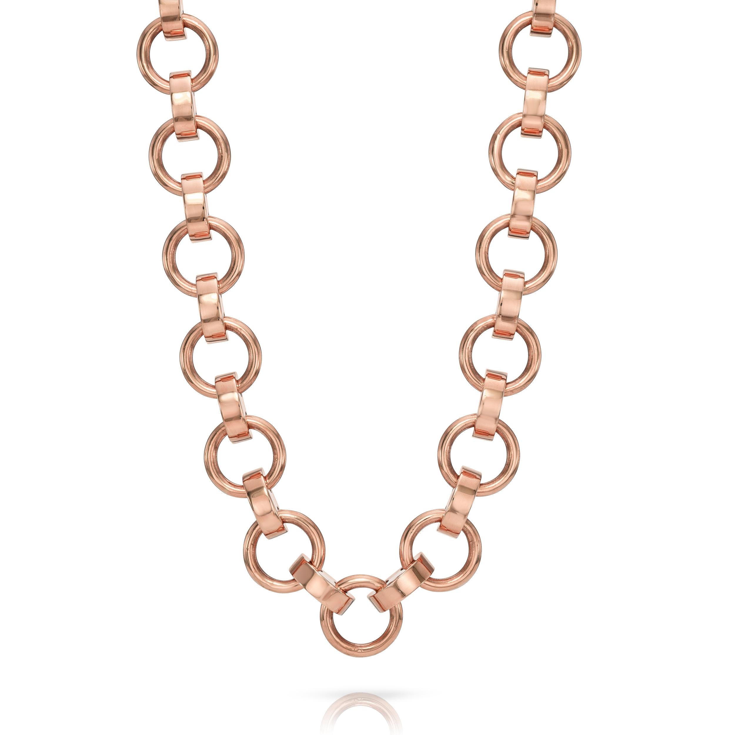 Handcrafted Astrid 18K Gold Link Necklace by Single Stone For Sale 1