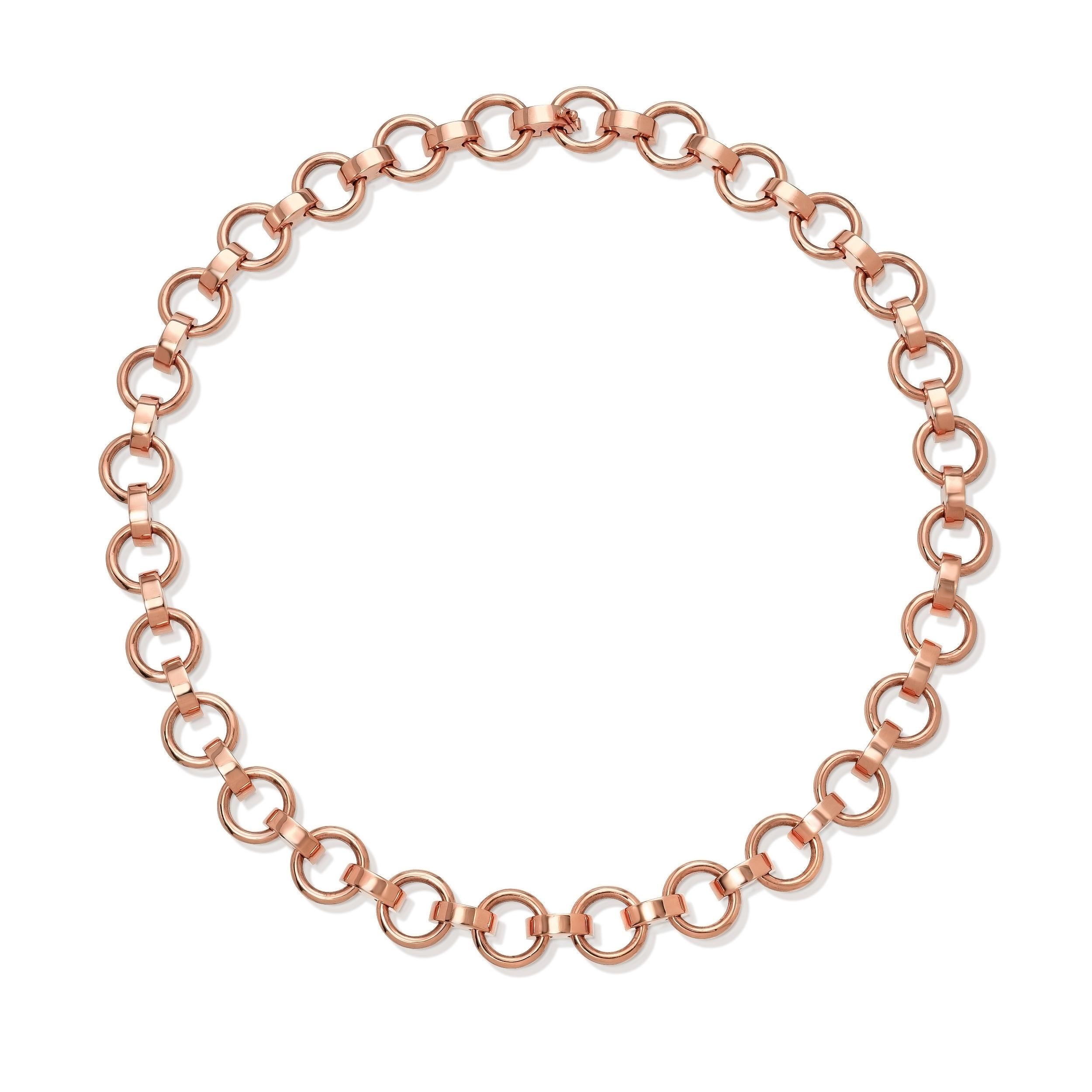 Handcrafted Astrid 18K Gold Link Necklace by Single Stone For Sale 2