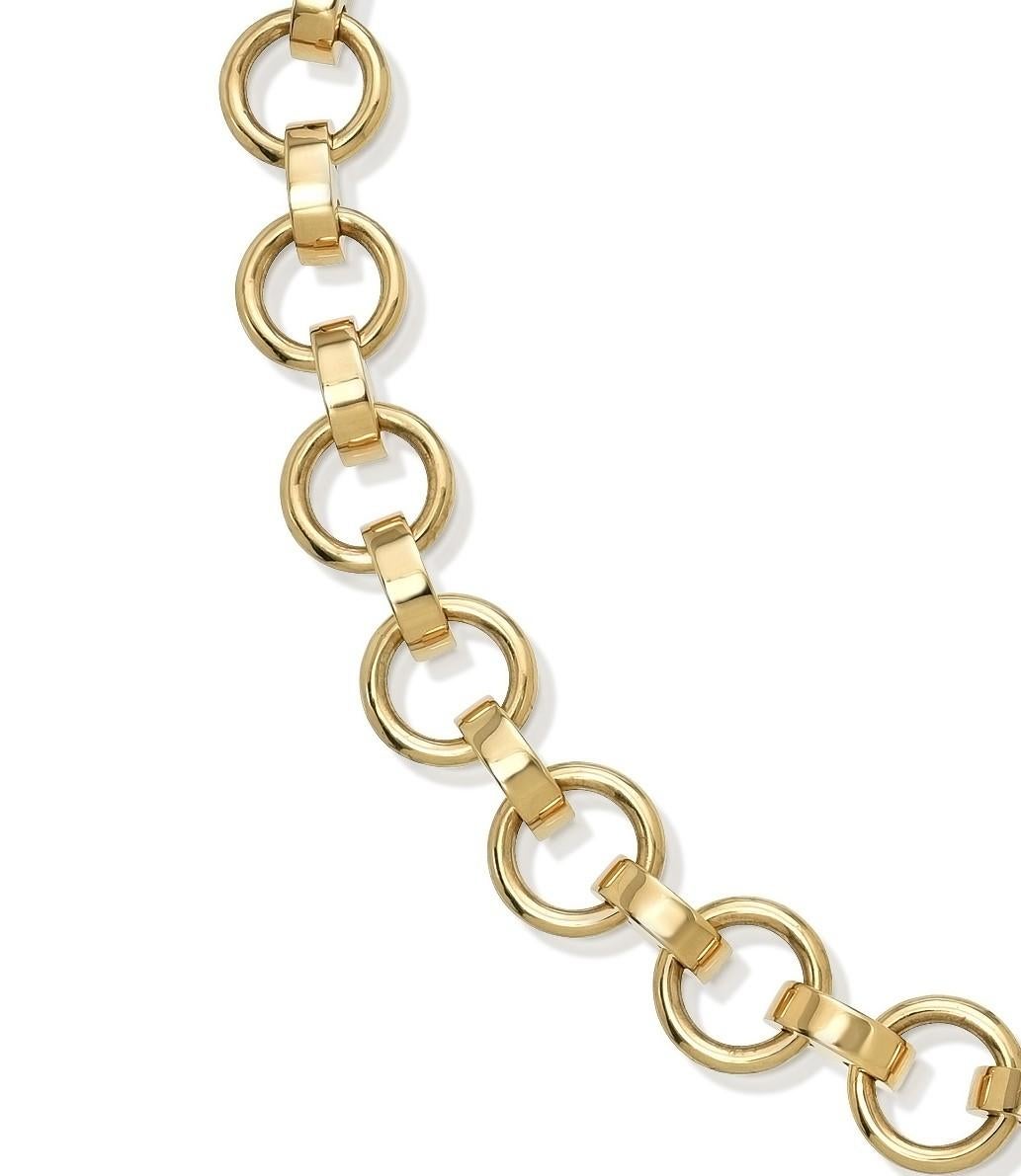 Handcrafted Astrid 18K Gold Link Necklace by Single Stone In New Condition For Sale In Los Angeles, CA