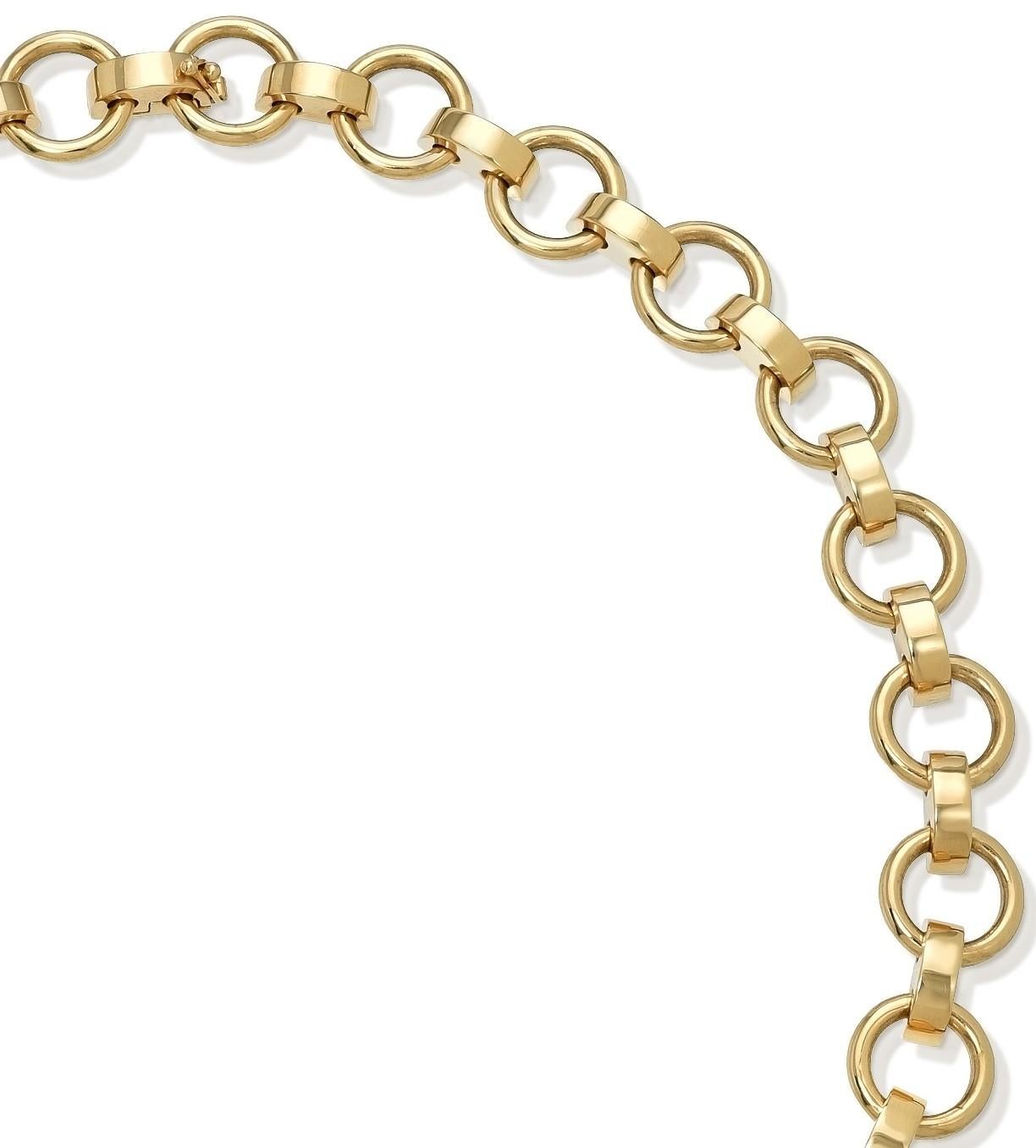 Women's Handcrafted Astrid 18K Gold Link Necklace by Single Stone For Sale