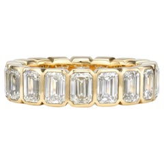 Handcrafted Athena Large Emerald Cut Diamond Eternity Band by Single Stone