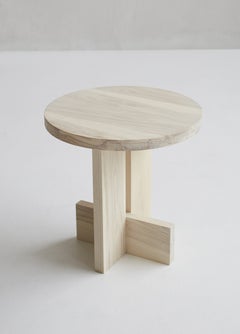 Handcrafted Axel Solid Ash Side Table 18"Diameter by Mary Ratcliffe Studio