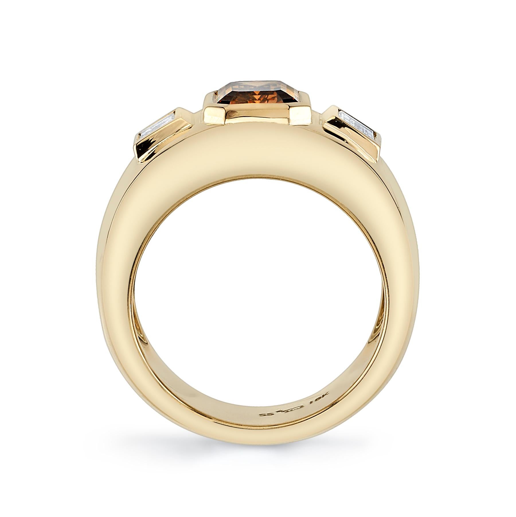 Handgefertigter Diamantring mit Beaux-Smaragdschliff von Single Stone im Zustand „Neu“ im Angebot in Los Angeles, CA