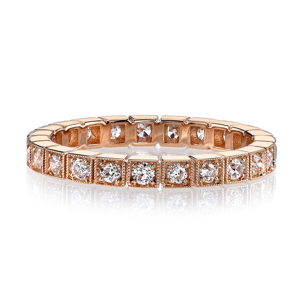 For Sale:  Handcrafted Becca Old European Cut Diamond Eternity Band by Single Stone 2
