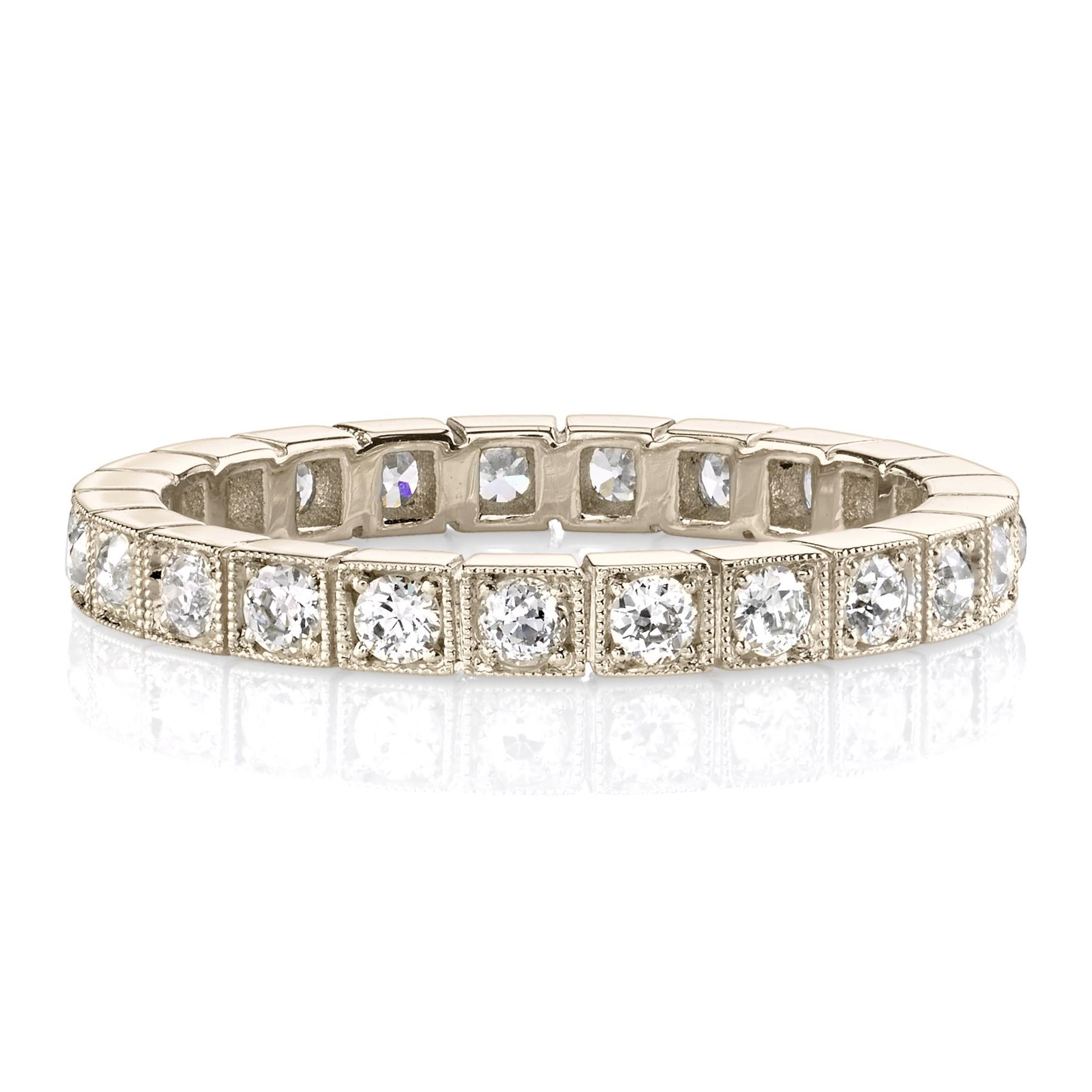 For Sale:  Handcrafted Becca Old European Cut Diamond Eternity Band by Single Stone 3
