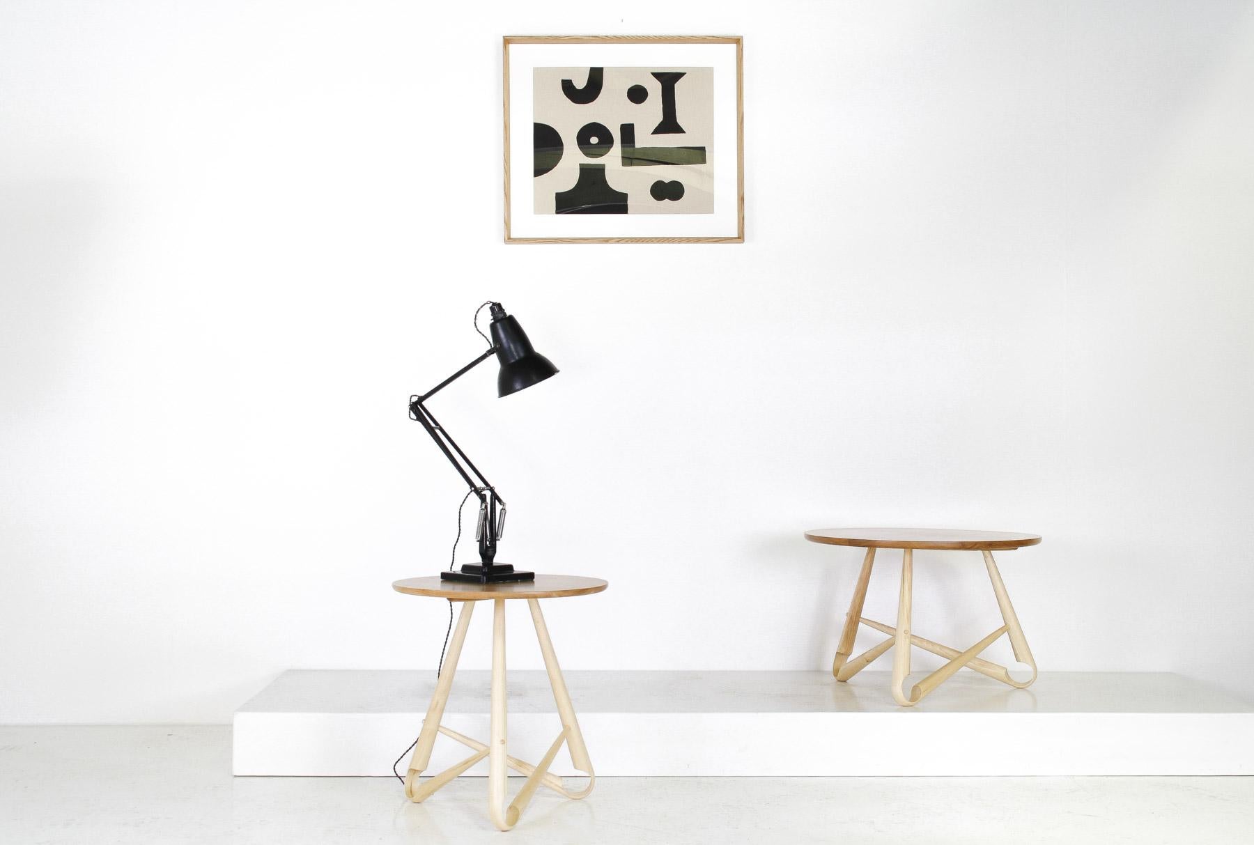 Scandinavian Modern Handcrafted Bentwood Side Table ‘Sŵs’ Collection – By Welsh Artist Dylan Glyn For Sale