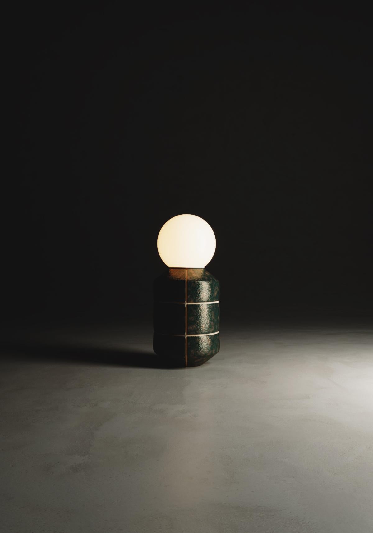 Minimalist Handcrafted Crocodile Lamp Ceramic Pottery Table Artisanal Illumination Lighting For Sale