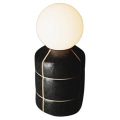 Handcrafted Black LampCeramic Pottery Table Artisanal Illumination Lighting