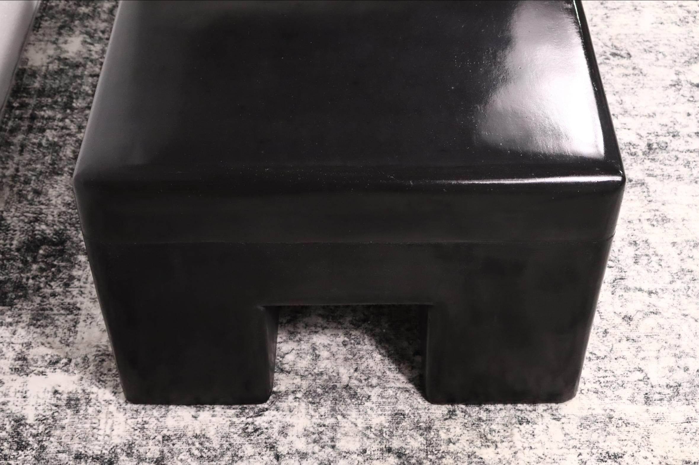Mid-Century Modern Handcrafted Black Moroccan Tadelakt Top Plaster Table For Sale