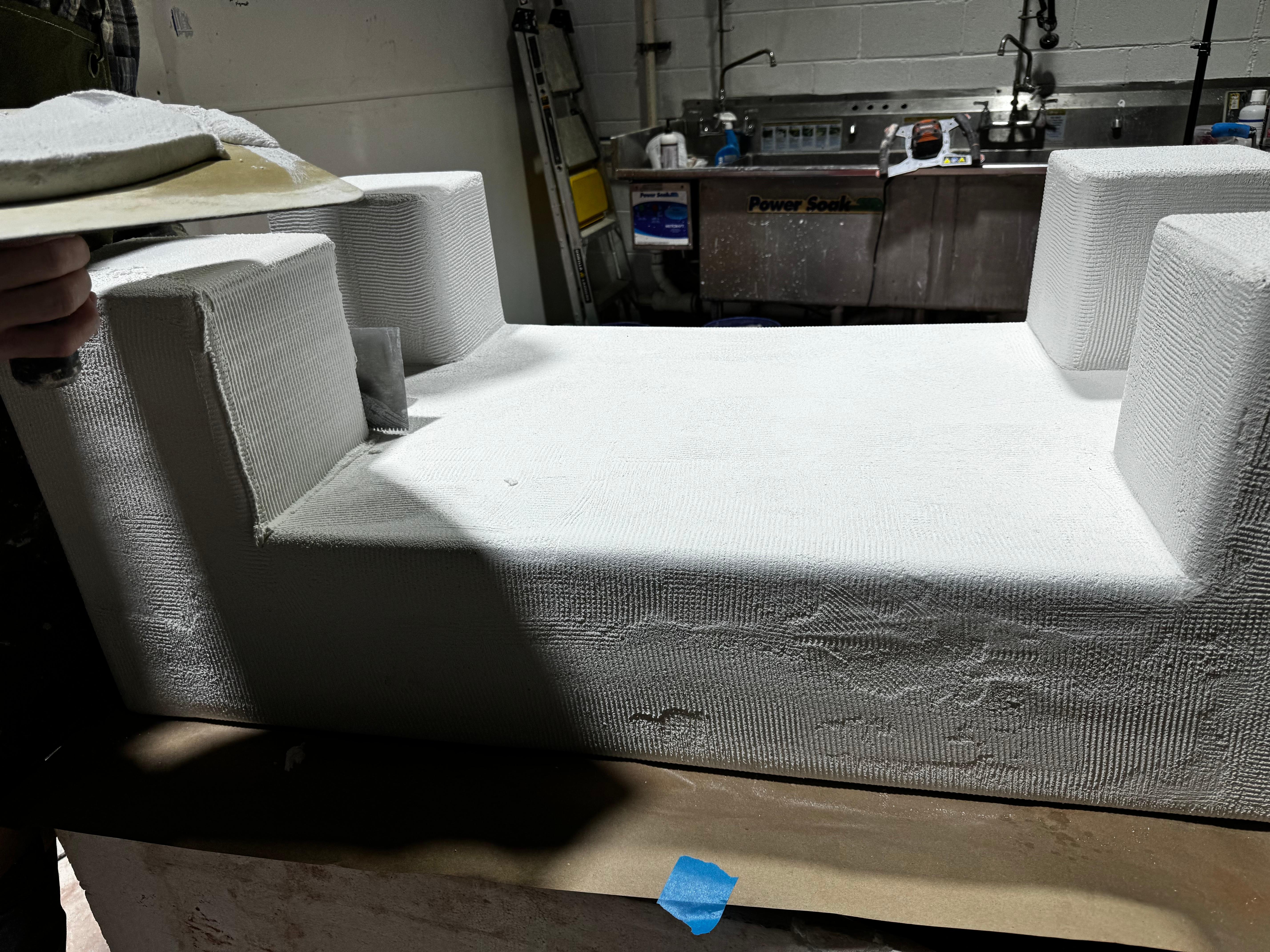 Polystyrene Handcrafted Black Moroccan Tadelakt Top Plaster Table For Sale