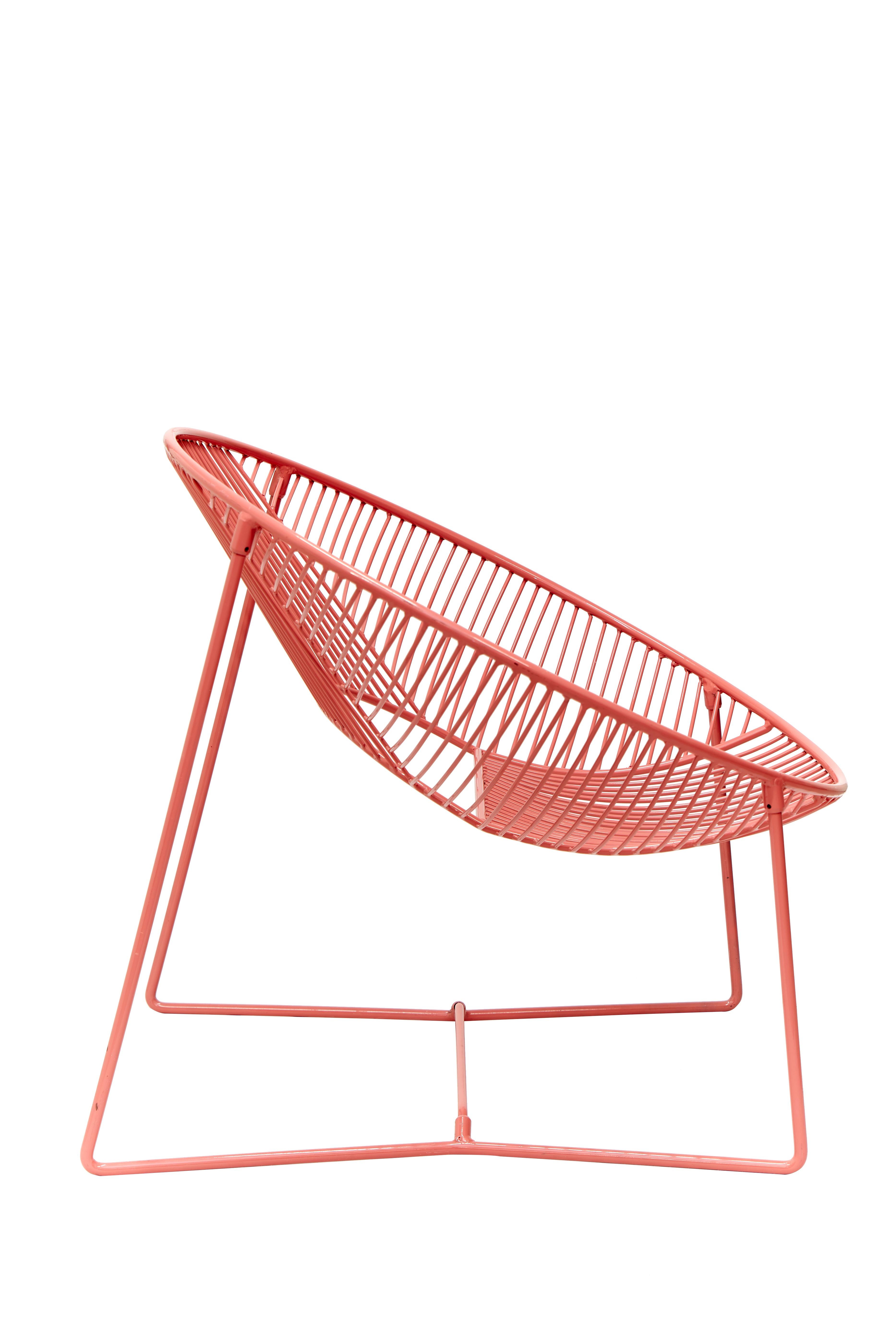 Handcrafted Black Outdoor Cali Wire Lounge Chair, pulverbeschichteter Stahl im Angebot 11