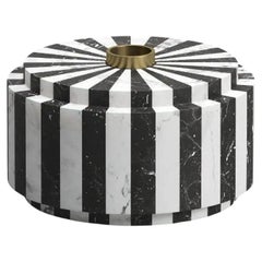 Handcrafted Black & White Refined Marble Nova Candle Holder by Jacopo Simonetti