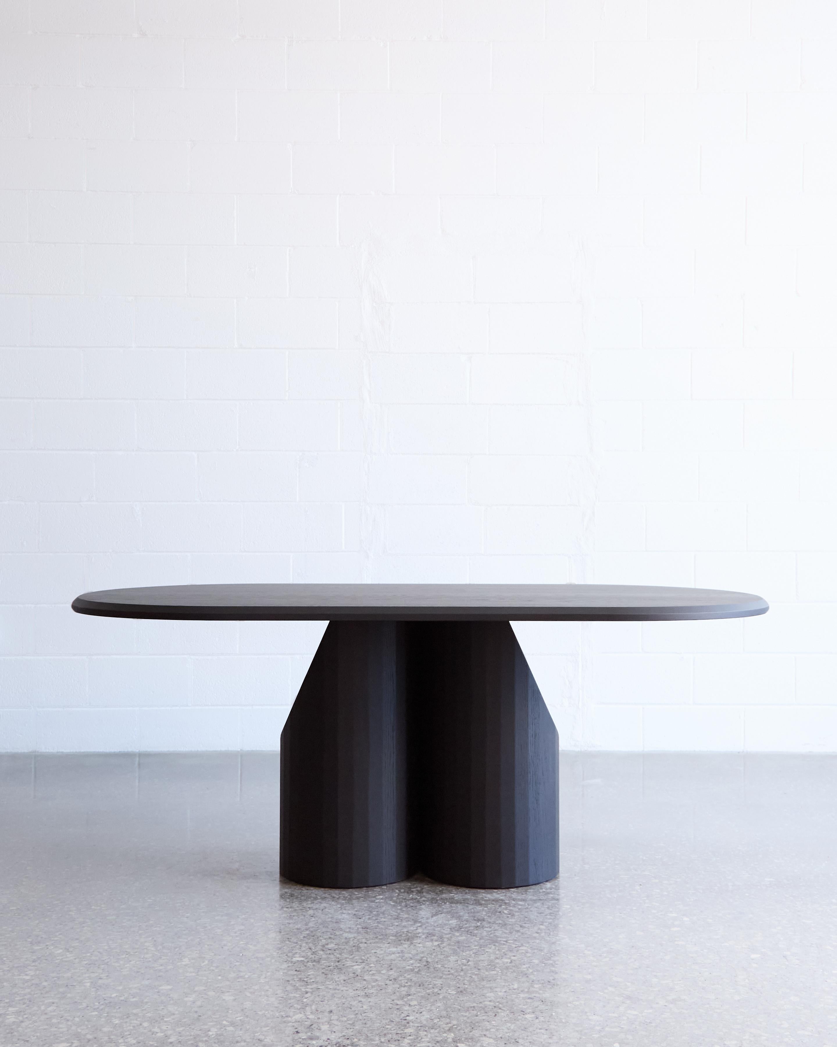 Inspired by coopering, a centuries old barrel making technique, and the interplay of light and shadow on simple geometric forms, the Barrow Table offers a sculptural, functional, and thought provoking table solution to the interior landscape.