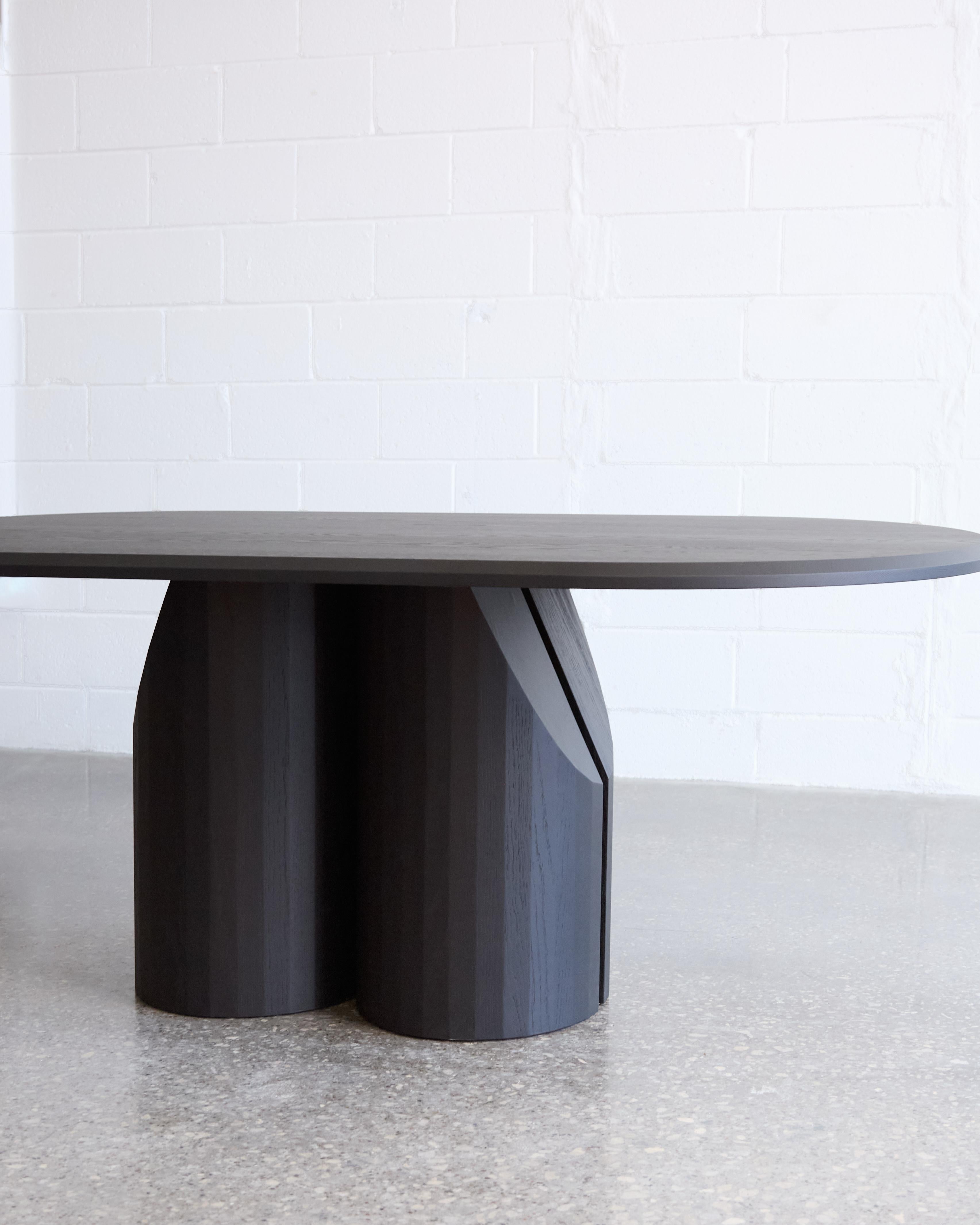 Modern Handcrafted Blackened Oak Barrow Dining Table 96