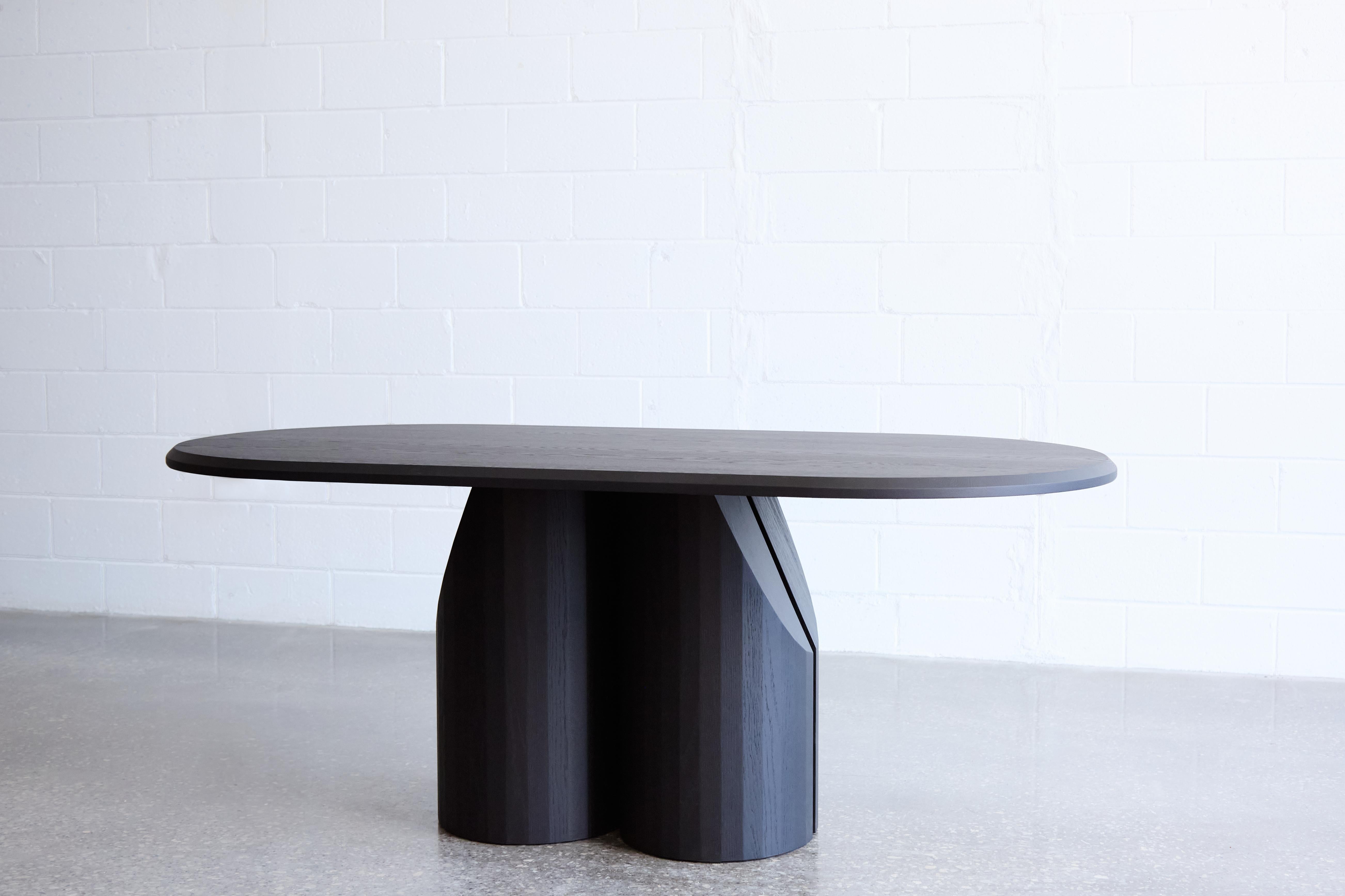 Handcrafted Blackened Oak Barrow Dining Table 96