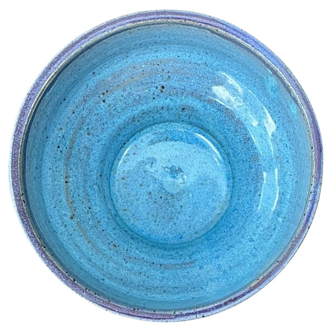 Handcrafted Blue and White Ceramic Bowl For Sale