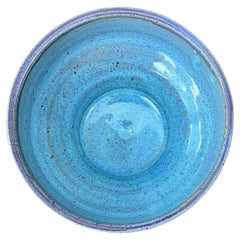 Handgefertigte blau-weiße Keramikschale