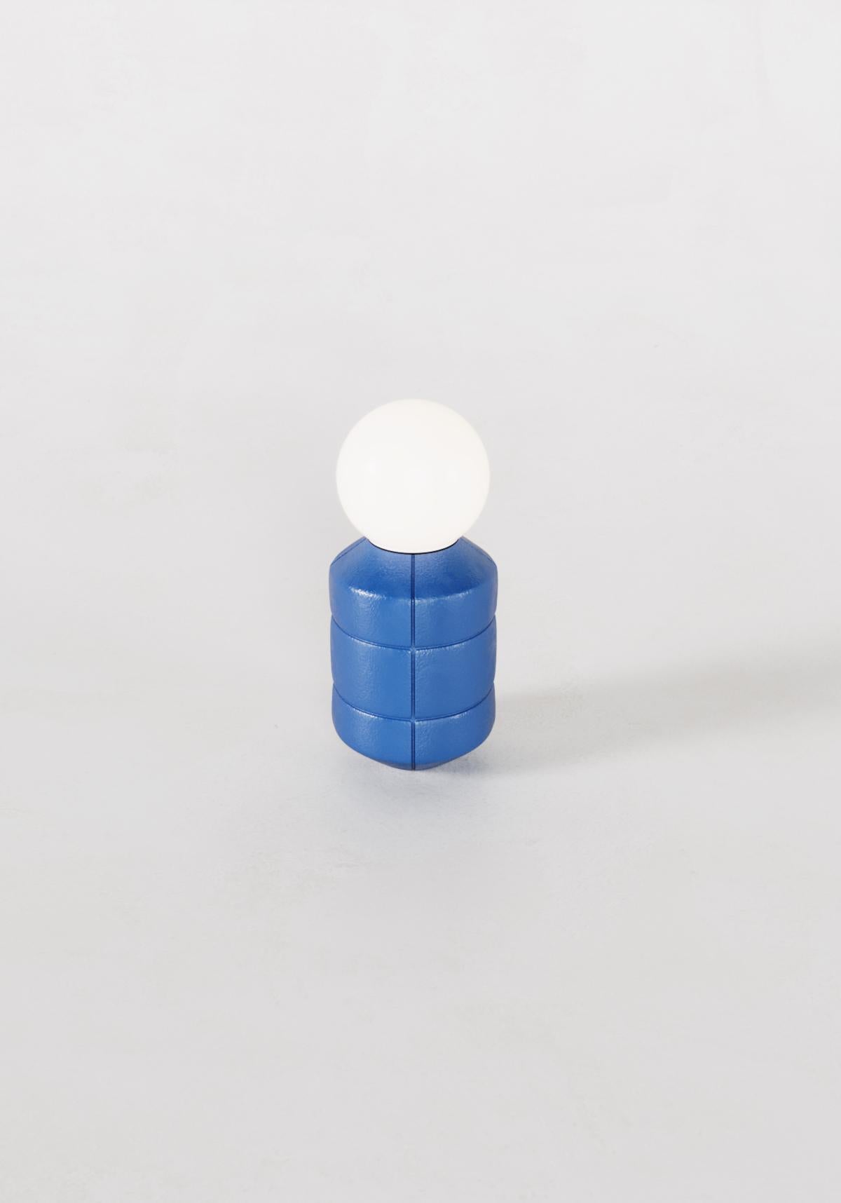 Ukrainian Handcrafted Blue Ultramarine Lamp Ceramic Pottery Table Illumination Lighting For Sale