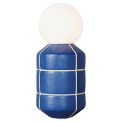 Handcrafted Blue Ultramarine Lamp Ceramic Pottery Table Illumination Lighting