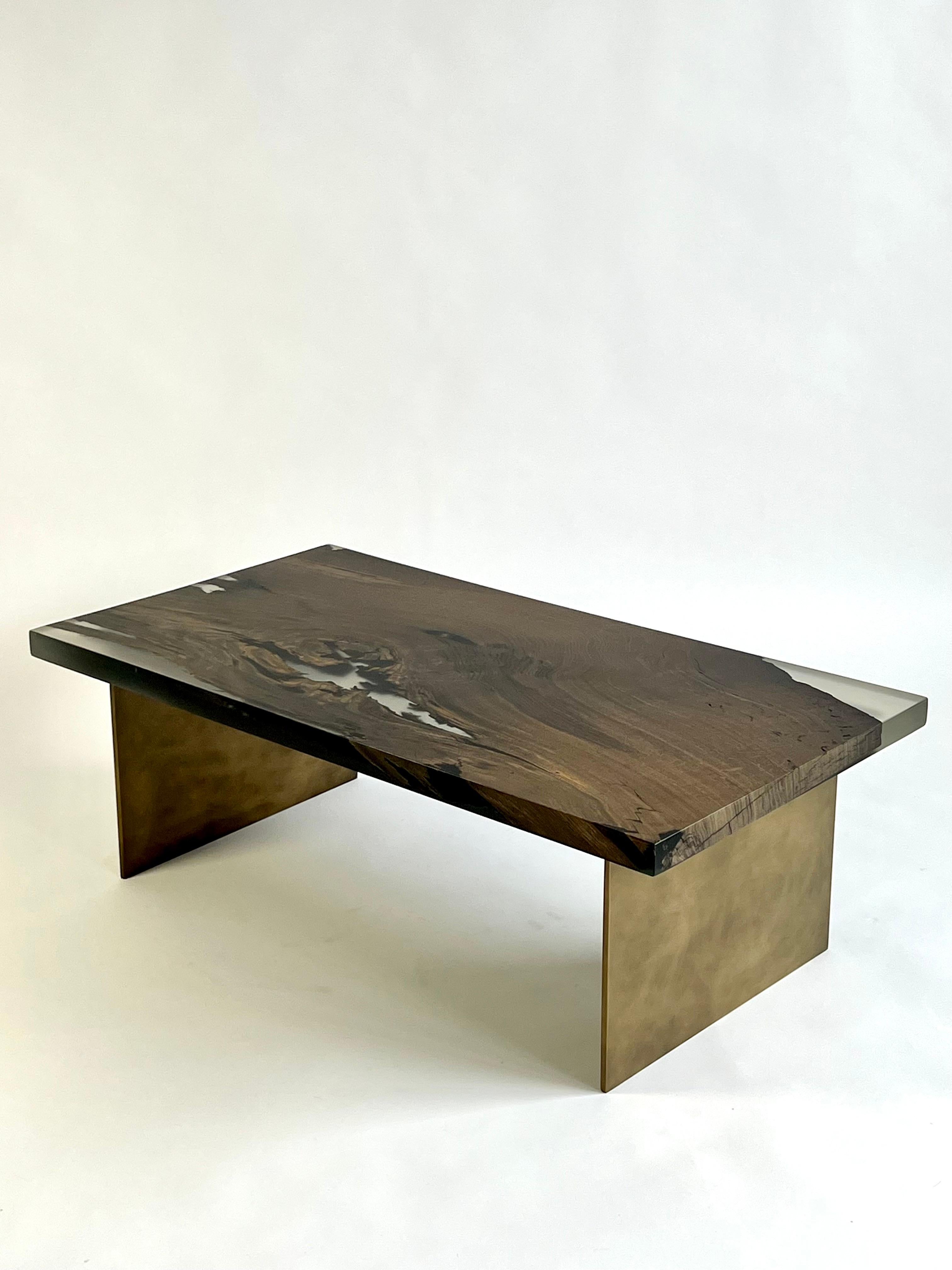 Brass Handcrafted wooden coffee table