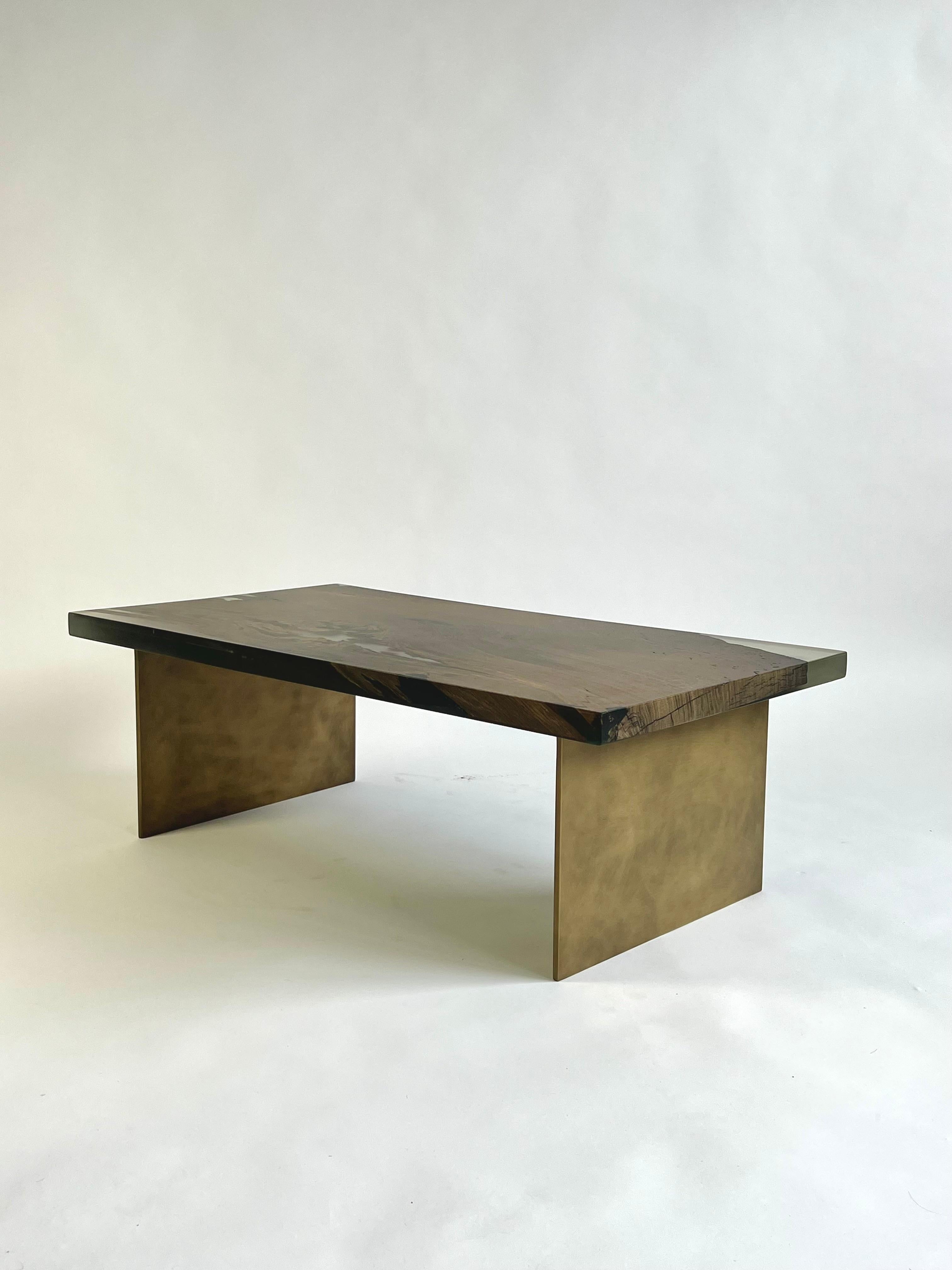 Contemporary Handcrafted wooden coffee table For Sale