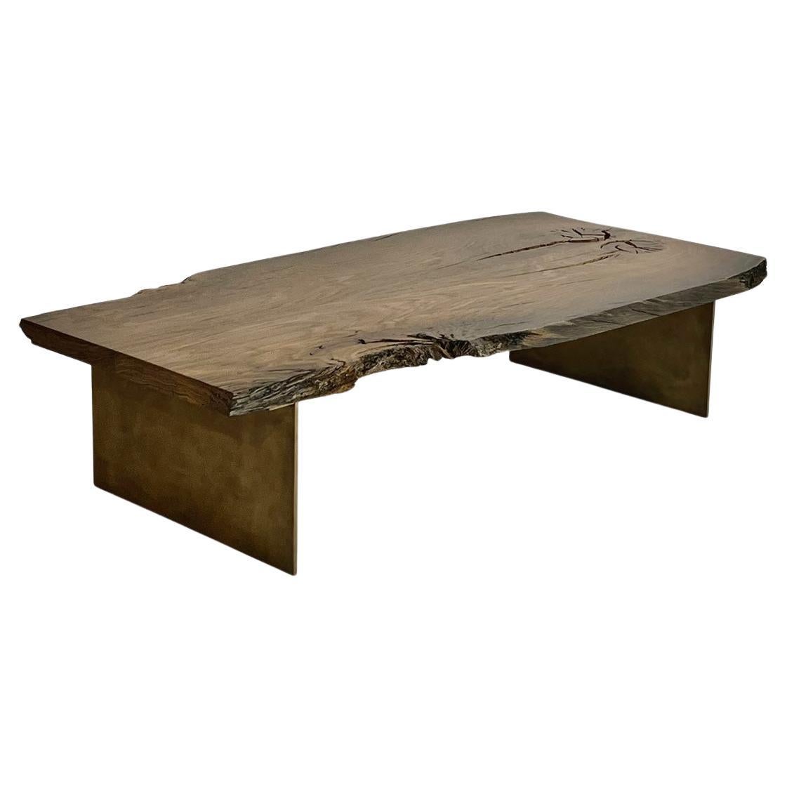 Handcrafted wooden coffee table For Sale