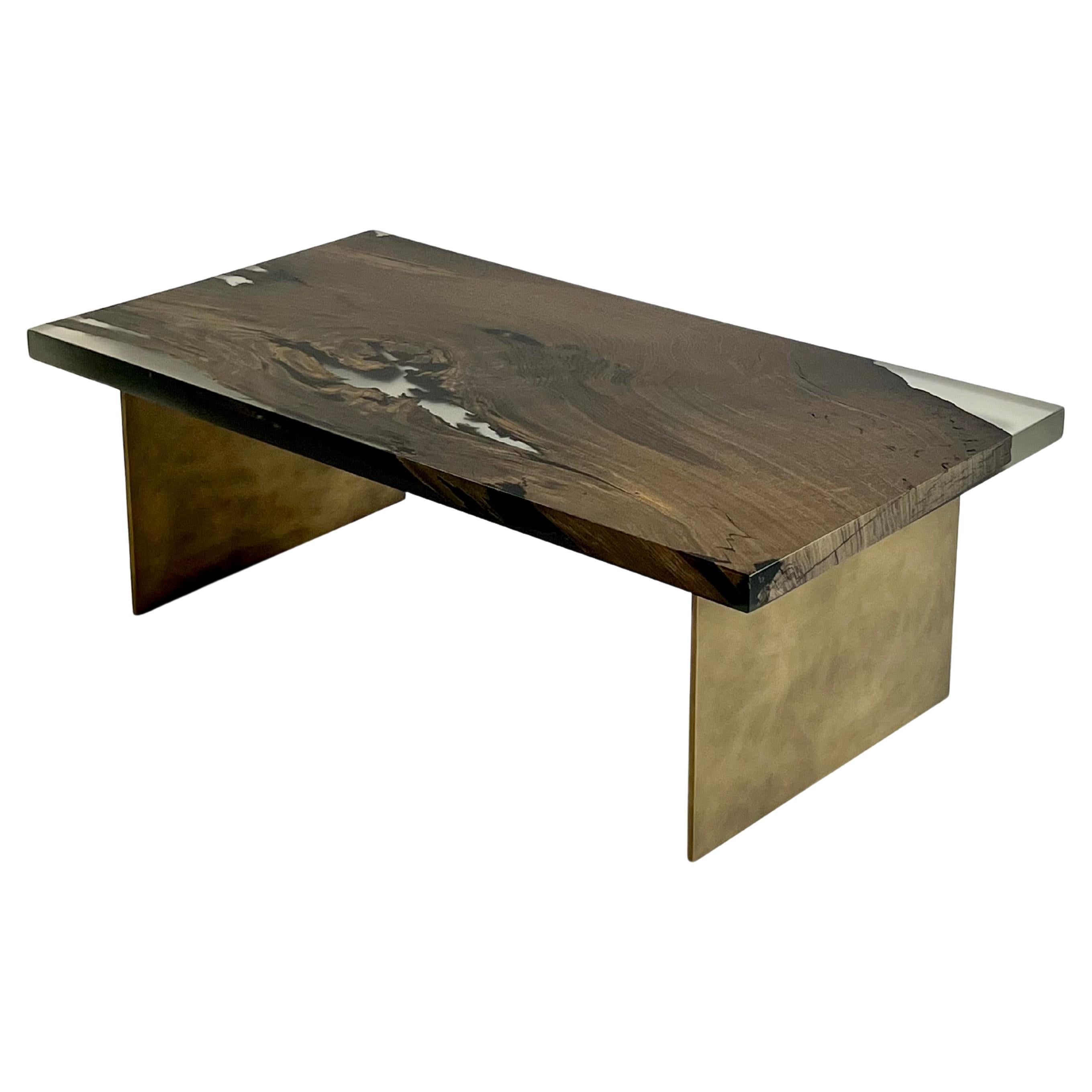 Handcrafted wooden coffee table For Sale