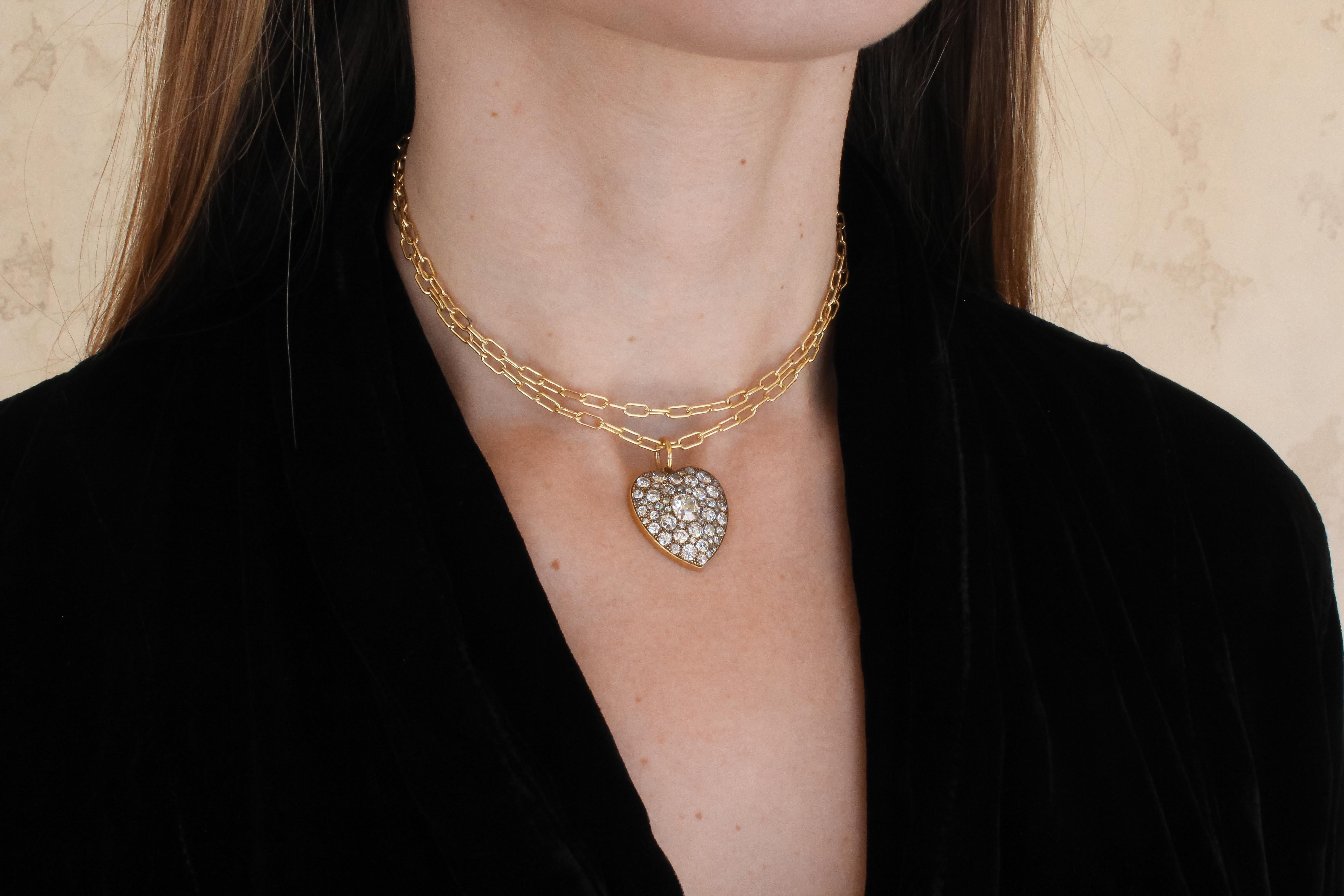 Rechteckige Gliederhalskette aus Gold von Single Stone, handgefertigt im Zustand „Neu“ im Angebot in Los Angeles, CA
