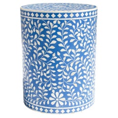 Handcrafted Bone Inlay End Table & Stool in Choice of Color by House of Jaipur