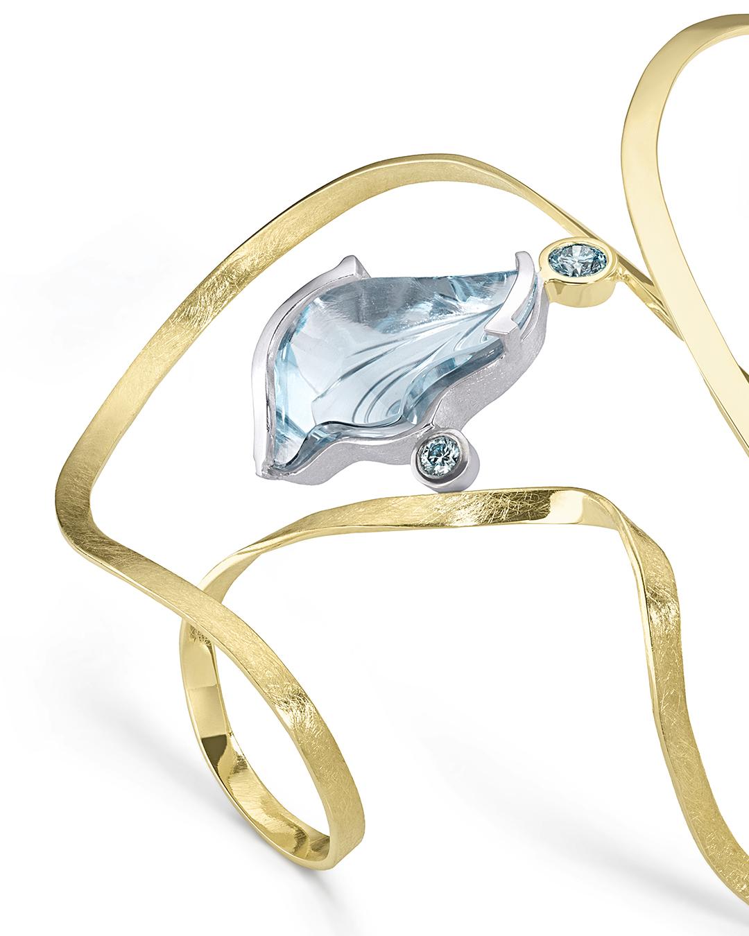 De las mujeres Anillo Pulsera Artesanal  Oro 585/-  Topas 24.08 Ct  Brillante 0,55 Ct en venta