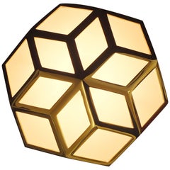 Handcrafted Brass 21st Century European Jugenstil Table Lamp, "The Sun"