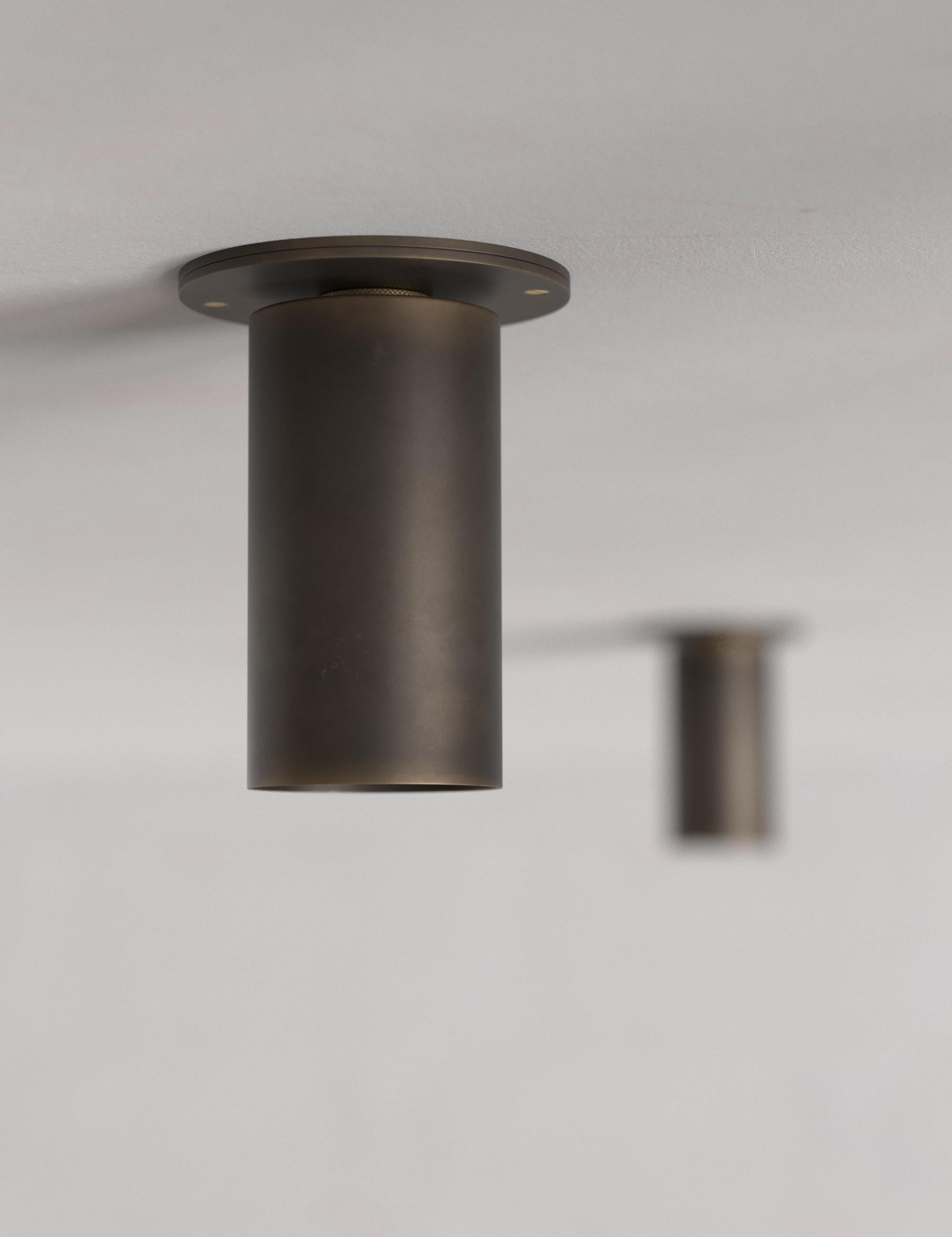 Luminaire encastré à cylindre en laiton fabriqué à la main Neuf - En vente à Nashville, TN